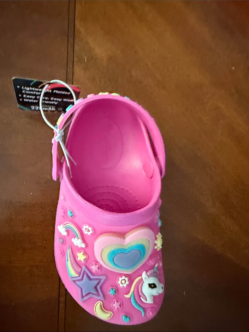 Skechers Kids Pink Unicorn Water Clog with Rainbow Hearts